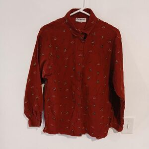 Unbranded Women's Red and Burgundy Shirt
